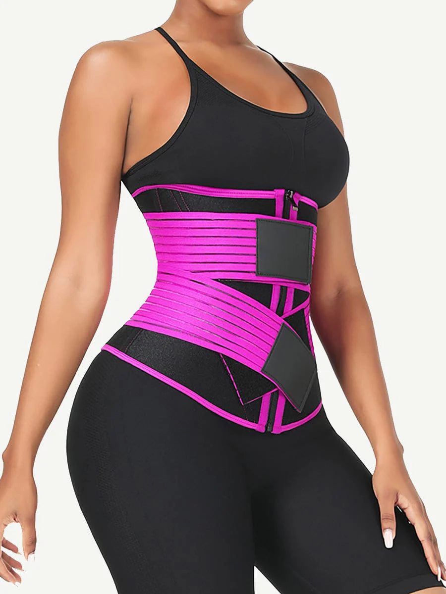 Wholesale Neoprene Fat Burning Breathable Long Waist Trainer Double Elastic Waistbands Waist Trainer