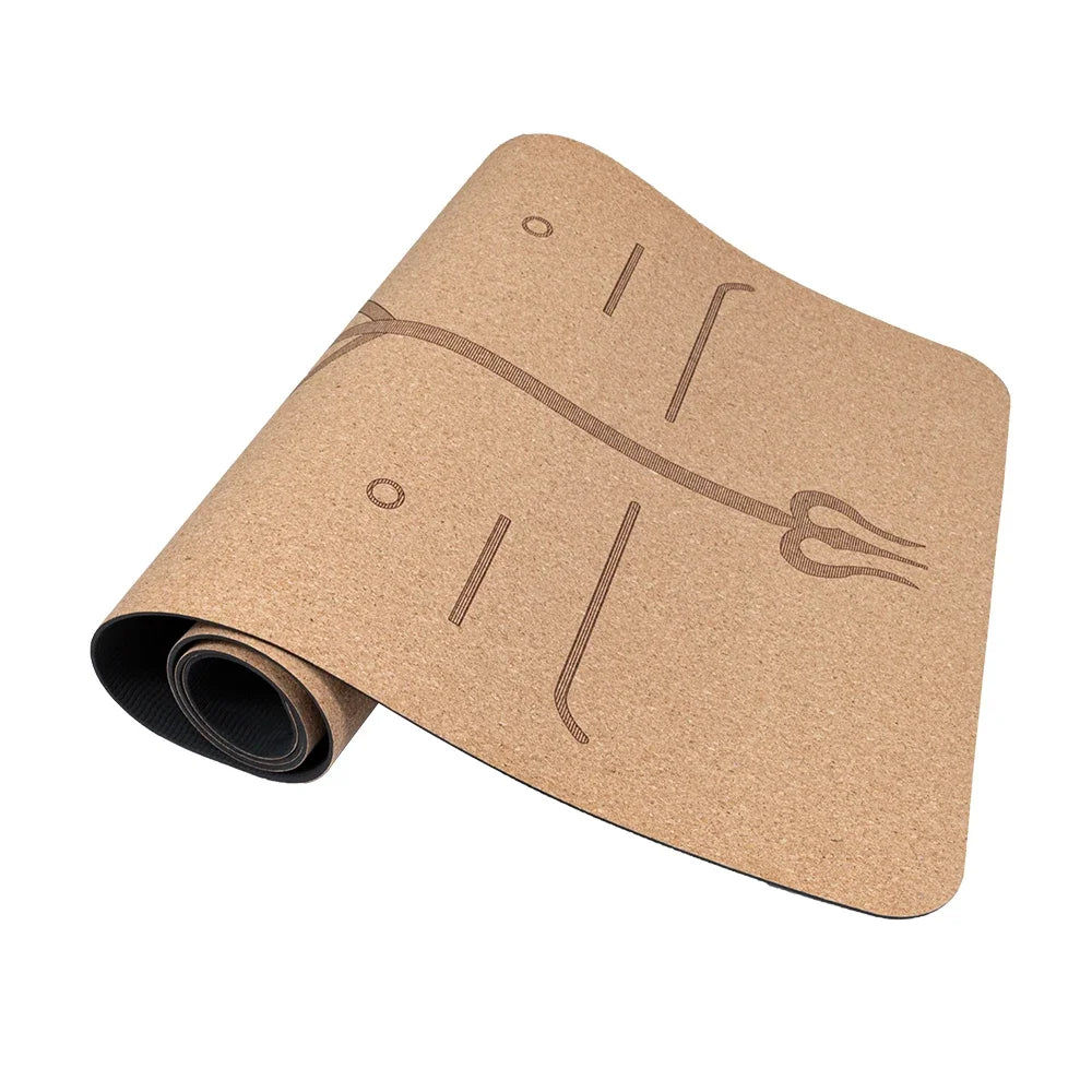 Yoga Mat Custom Eco Friendly Natural Organic Non Slip Cork TPE Yoga Mat