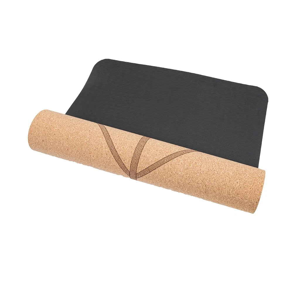 Yoga Mat Custom Eco Friendly Natural Organic Non Slip Cork TPE Yoga Mat