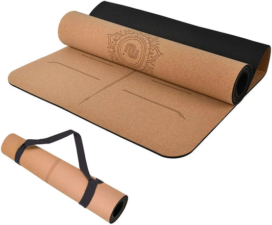 Yoga Mat Custom Eco Friendly Natural Organic Non Slip Cork TPE Yoga Mat